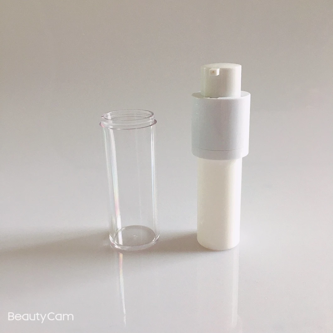 15ml Screw up White Round Cosmetic Airless Bottle Airless Bottles for Serum and Lotion