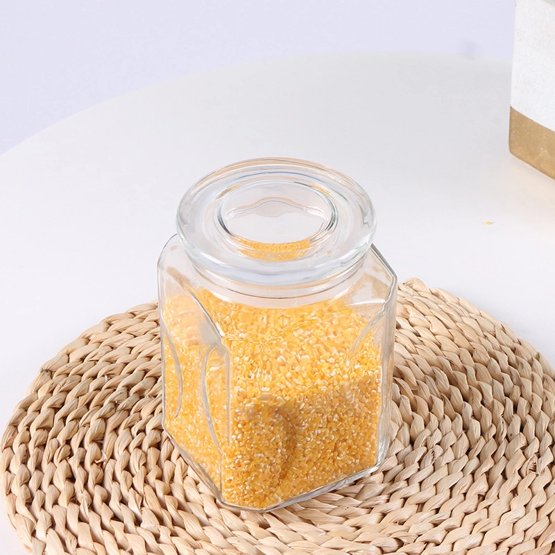 Tea Canister Glass Storage Jar with Glass Lid Glass Food Storage Jars Candy Jars