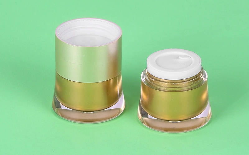 10g*2 Latest Design Luxury Two Empty Gold Plastic Cream Jar for Day Cream Night Cream