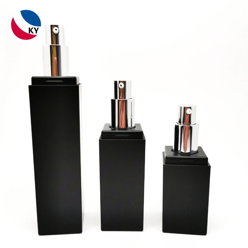Whosale Empty Black Acrylic Airless Pump Bottle 30ml Matte Frosted Finish Plastic Cosmetic Packaging Bottle