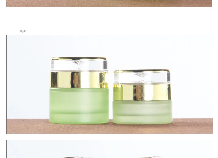 Green Color Cream Jar 30g 50g Cream Jar with Gold Caps