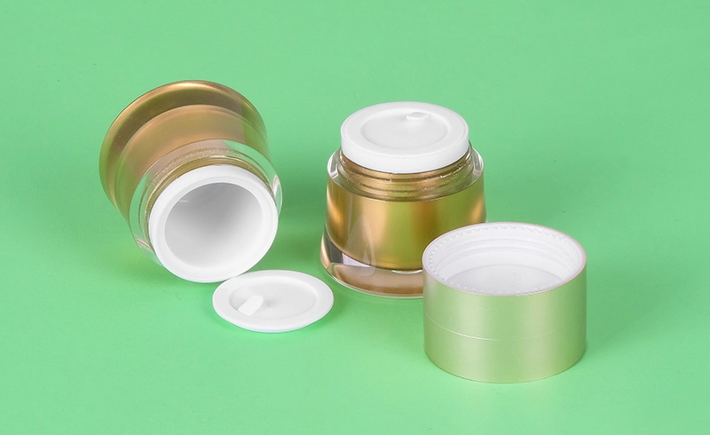 Popular Unique 10g*2 Latest Design Luxury Two Empty Gold Plastic Cream Jar for Day Cream Night Cream