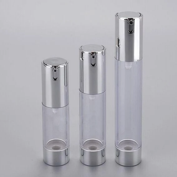 as Plastic Essence Bottle Alumite Sliver Airless Lotion Bottle (PPC-ASAB-012)