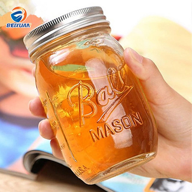 650ml Storage Jar Ice Cream Beverage Glass Bottle Mason Jar Honey Jar with Screw Cap
