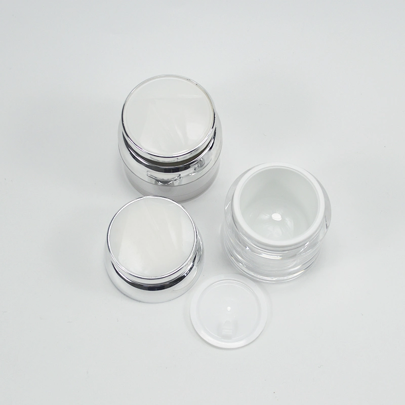 Warehouse Acrylic Cream Jar 30g 50g Plastic Silver Eye Face Cream