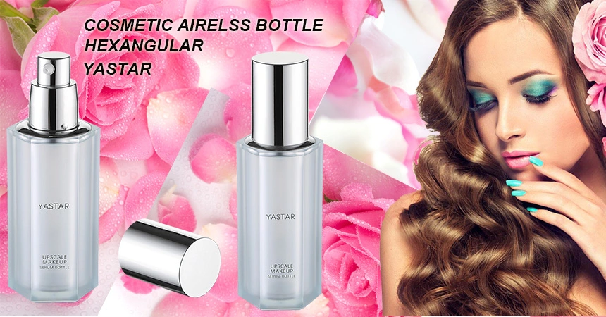 Exagonal Cosmetics Airless Spray Pump Bottle with Six Side Container for Cosmetics Foundation
