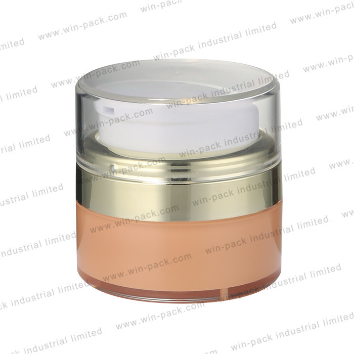 Cosmetic Skin Care Packaging Orange Color Plastic Airless Press Pump Cream Jar 15g 30g