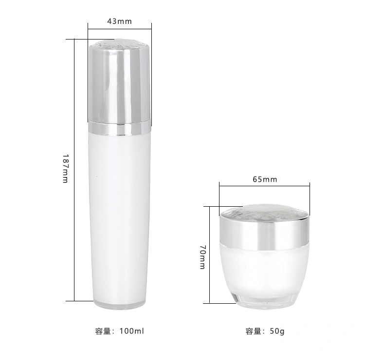 Wholesale 50g Elegant White Acrylic Plastic Cream Jar for Sink Care Cosmetic Jar