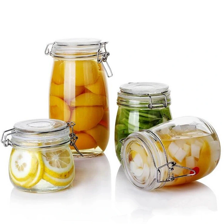Eco Friendly Wholesale 1000ml Food Storage Glass Jars with Lids