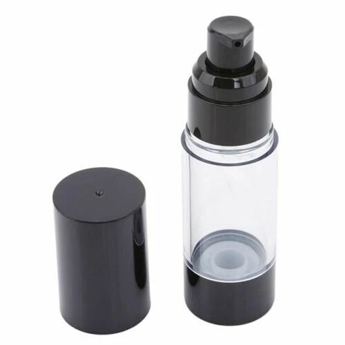 Black Plastic Clear Airless Pump Bottle for Cosmetic Packaging