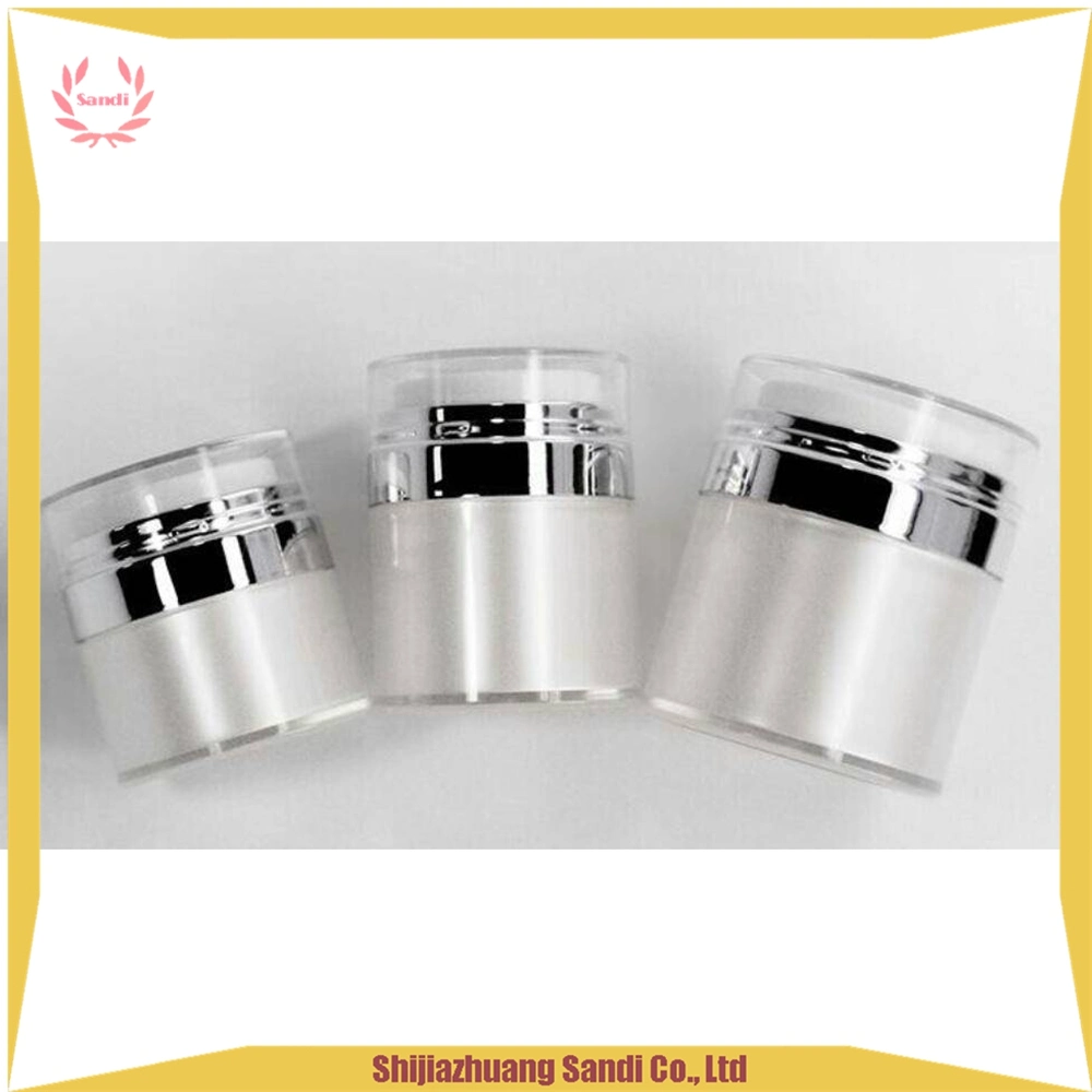 Low MOQ Empty Acrylic Airless Pump Jar Cosmetic Packaging Jar Plastic Cosmetic Container Jar