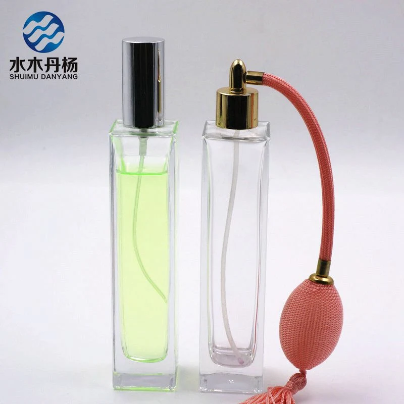 Pump Sprayer 30ml 50ml 100ml Square Glass Bottle Empty Perfume Bottle for Cosmetic