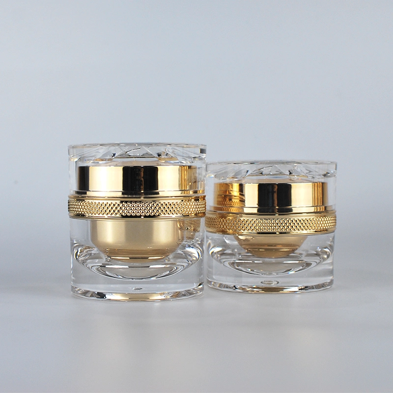 30g, 50g Gold Luxurious Acrylic Jar Cosmetic Jar for Cosmetic Packaging