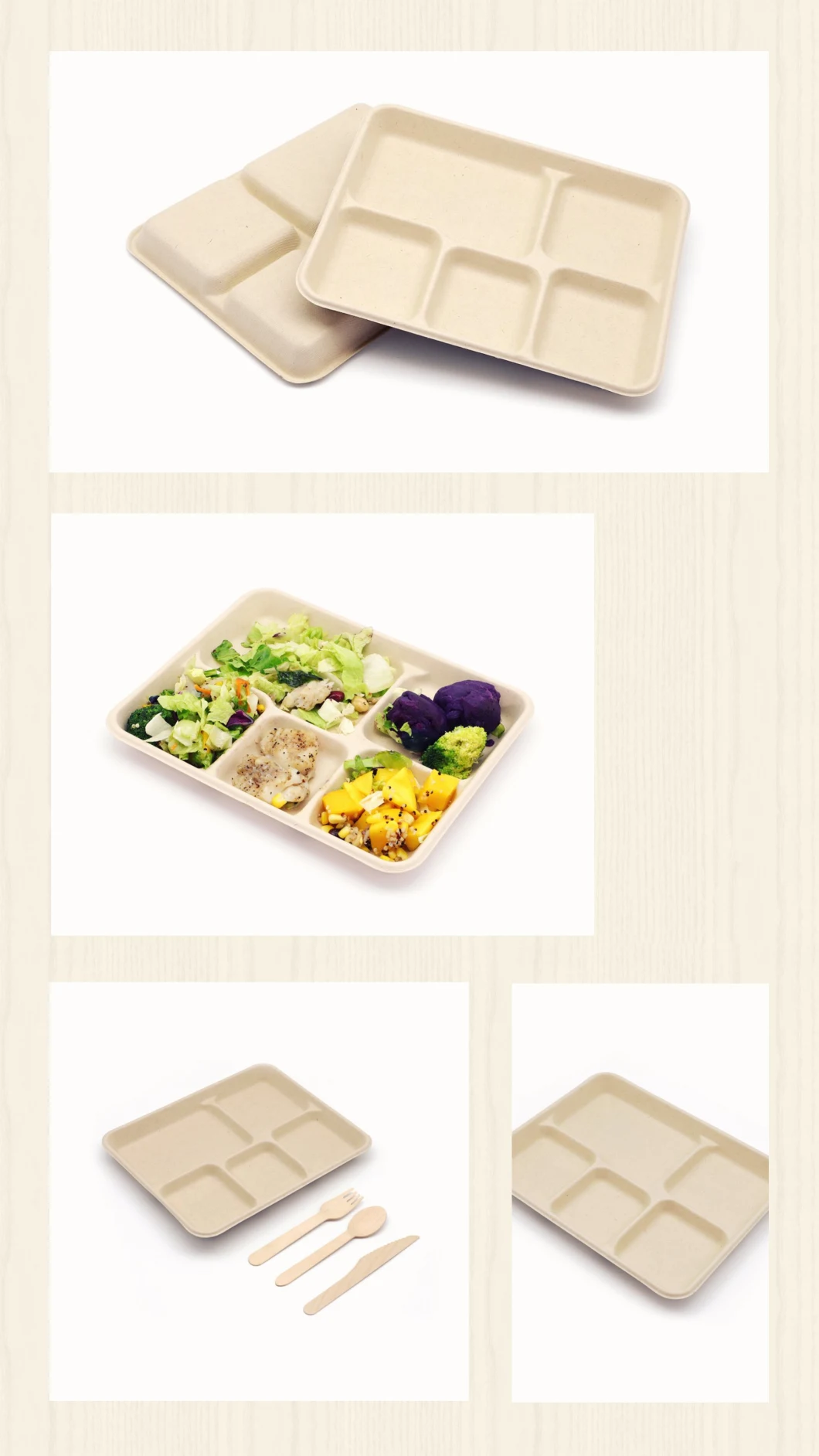 Disposable Food Packaging Containers Brown Kraft Box Custom Food Packaging Containers