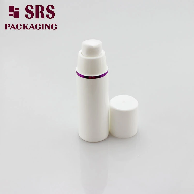 Empty White Snap on Round Airless 50ml Bottle PP