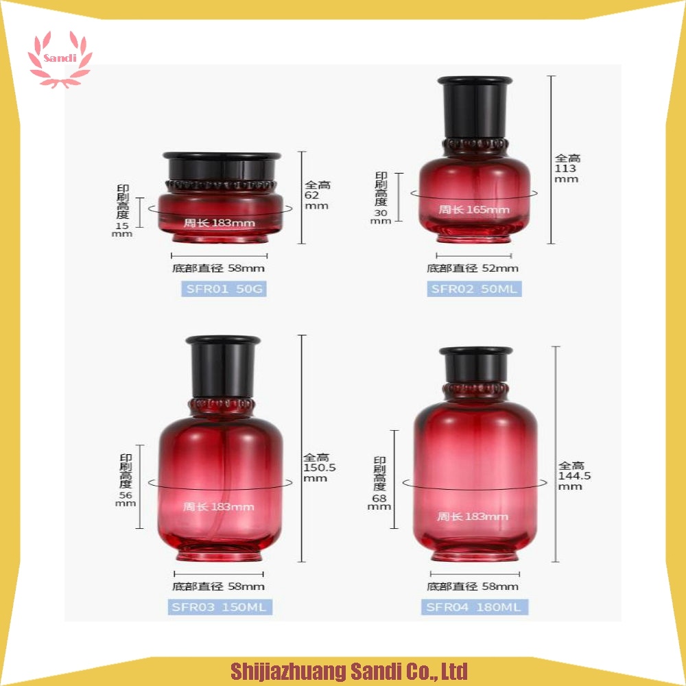 Glass Cosmetic Bottle Set, Glass Cosmetic Bottle and Jar, Cosmetics Cream Glass Bottles and Jars