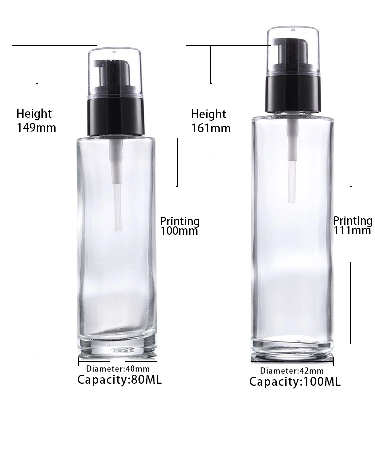 Guangzhou Yinmai 100ml Glass Airless Pump Lotion Bottle Eco Friendly Cosmetic Packaging