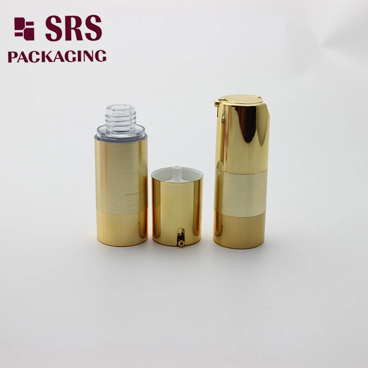 Gold Airless Pump Bottle 15ml 30ml 50ml Lotion Serum Bottle