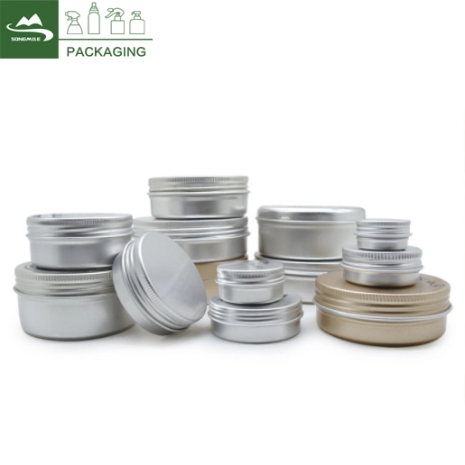 Wholesale Empty 5ml-250ml Cream Aluminum Screw Jars for Cosmetic Packaging