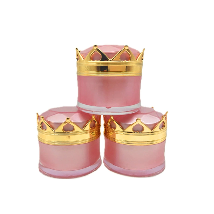 Face Cream Jar Acrylic Plastic Jar Plastic Crown Shape Acrylic Cosmetic Jar