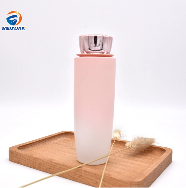 High Quality Luxury Pink Press Pump Style Glass Cosmetic Bottles Packaging Bottle Wholesale