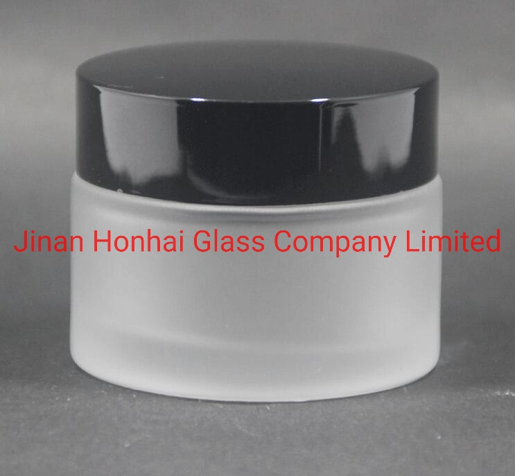 Frosted/Clear Glass Face Cream Jar