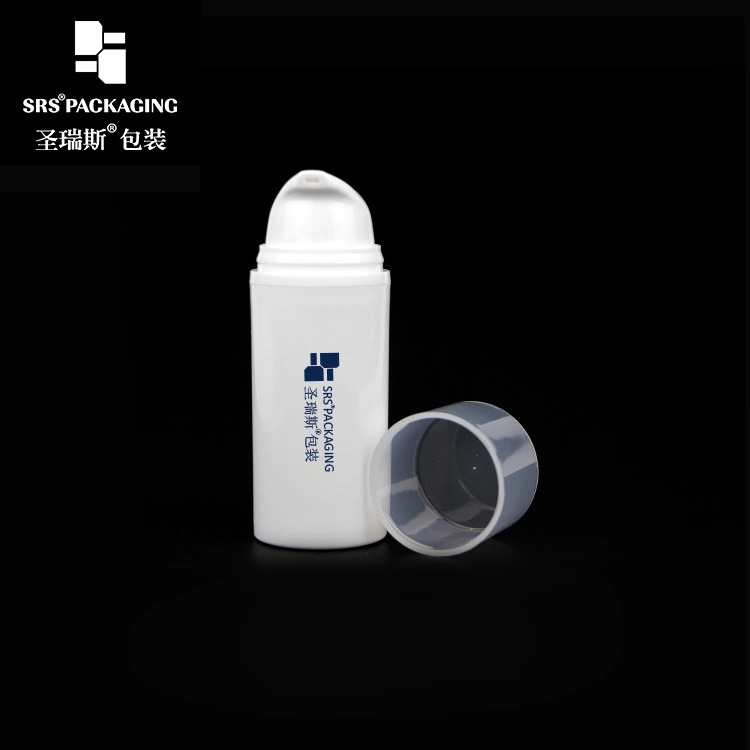 Customize empty plastic cosmetic set 50ml 15ml 30ml airless pump bottle with printing logo