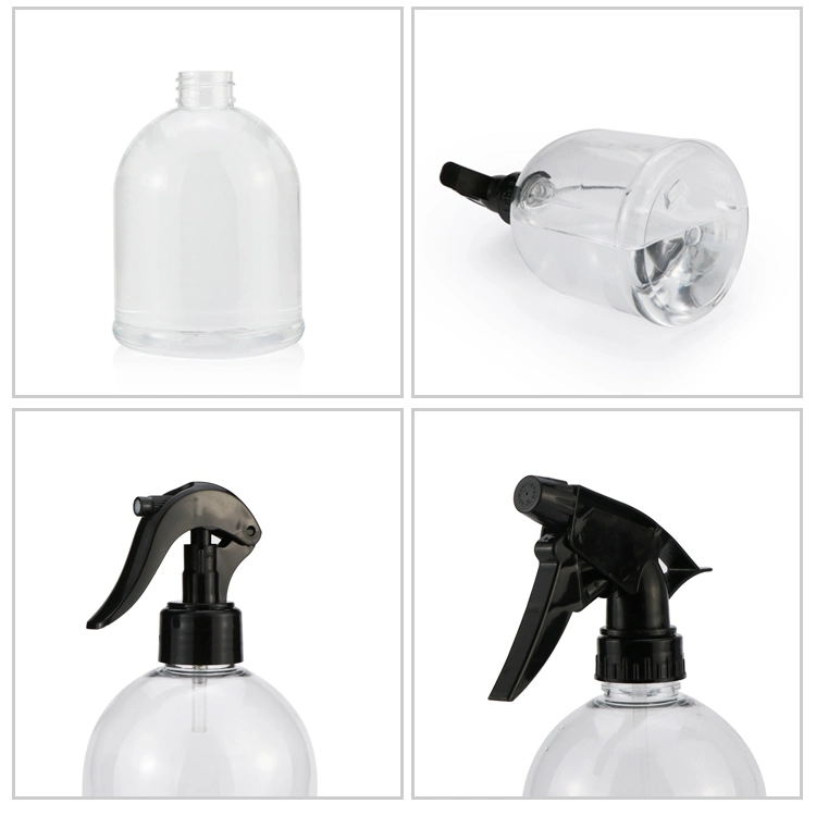 Clear Round 250ml 500ml Pet Plastic Empty Sanitizer Bottle Trigger Spray Bottle with Pump in Stock