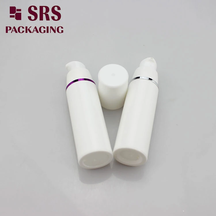 Empty White Snap on Round Airless 50ml Bottle PP