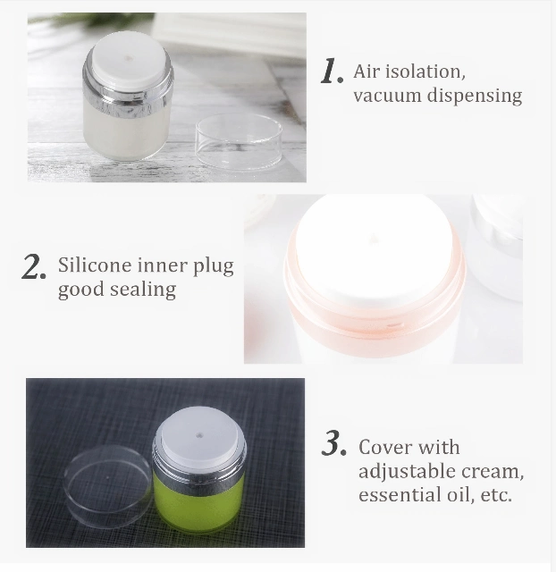 Cosmetic Packaging 15ml Airless Jar 30ml 50ml Double Wall Airless Cosmetic Jars