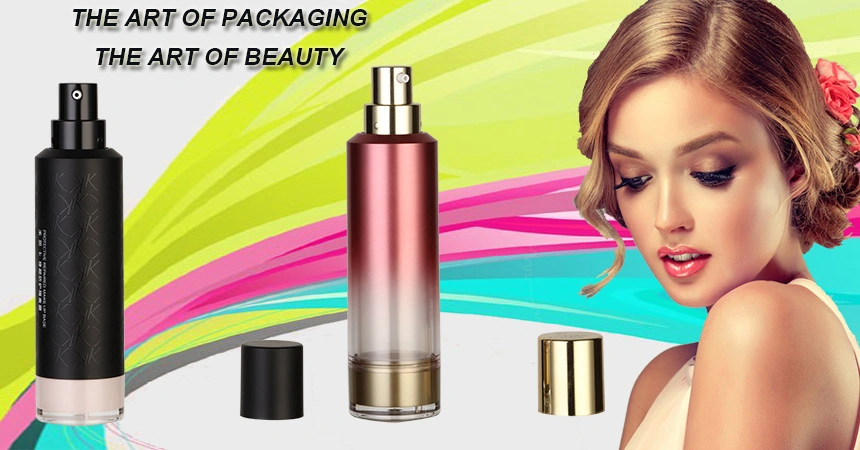 Customized Container Colorful Cosmetic Packaging Pump Lotion Bottle with Airless Pump