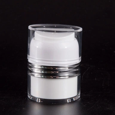 Unique Silver White Cosmetic Cream Jars and Containers with Airless Pump