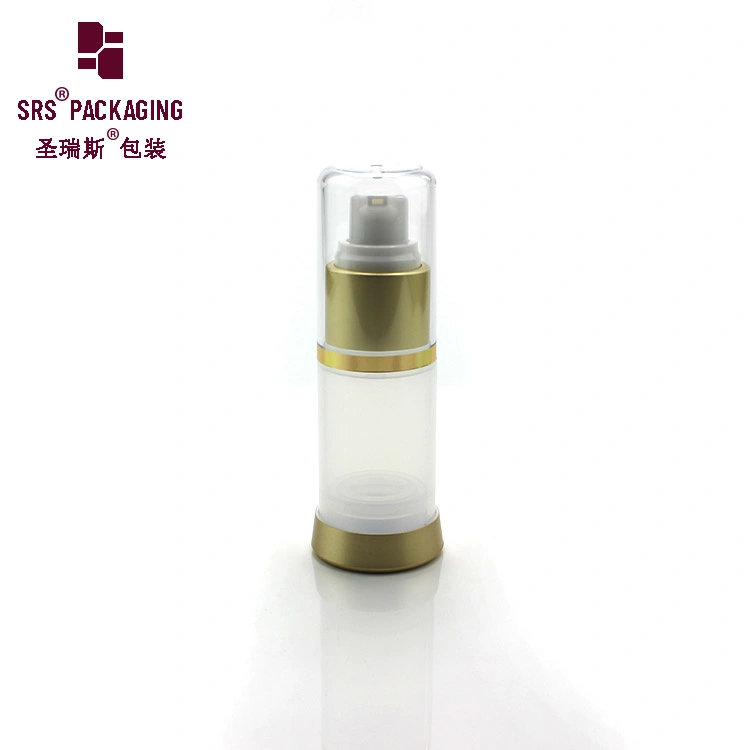 Custom Luxurious Clear and Frosted Cosmetic Refillable Airless Lotion Bottles with Pump