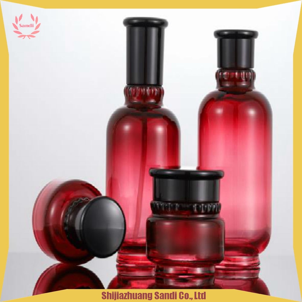 Glass Cosmetic Bottle Set, Glass Cosmetic Bottle and Jar, Cosmetics Cream Glass Bottles and Jars