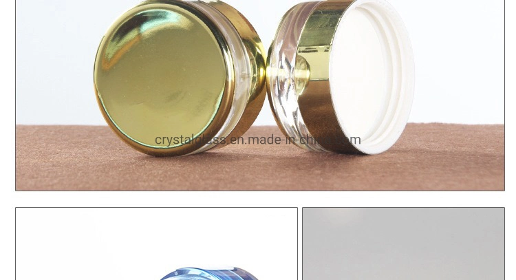 Blue Round Glass Pump Cosmetic Jars with Airless Pump
