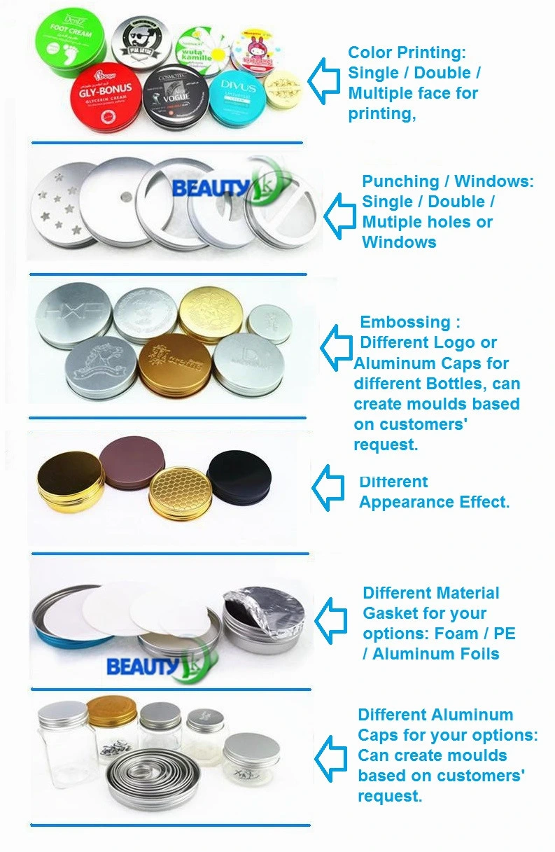 15ml 30ml 80ml 100ml Empty Refillable Cream Containers Aluminum Case Cosmetic Cream Jars