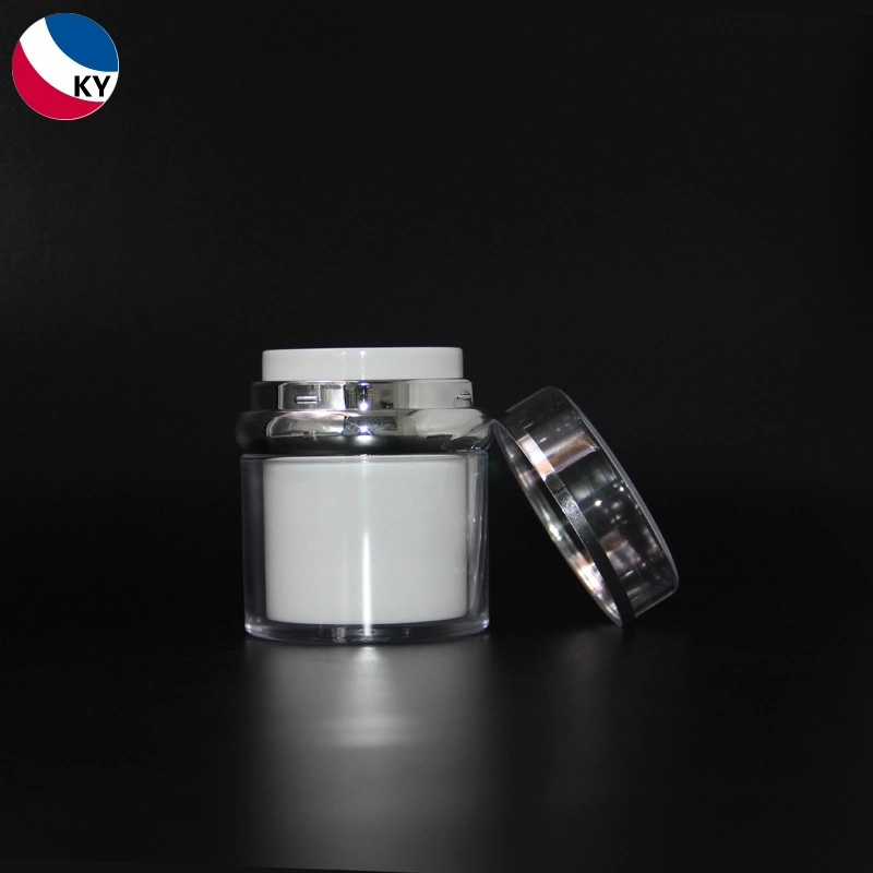 Small White Plastic Bb Cc Foundation Cream Airless Cosmetic Jar Container
