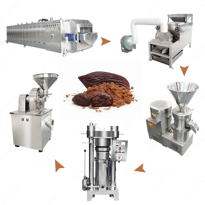 100-300kg/H Cocoa Beans Processing Line Cocoa Butter and Cocoa Powder Production Line
