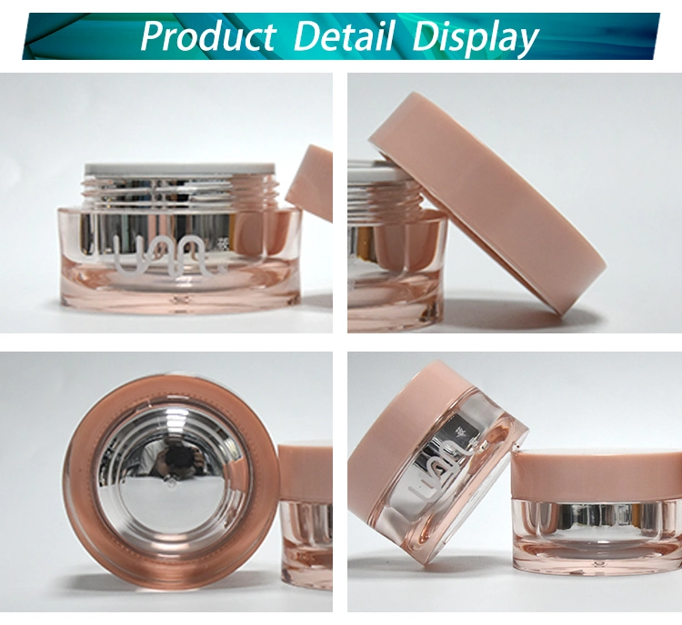 Pink 50g Eco Friendly Cream Jar Acrylic Jar Cream Plastic Cream Jar Skincare Packaging Set Eco Packaging Cosmetics