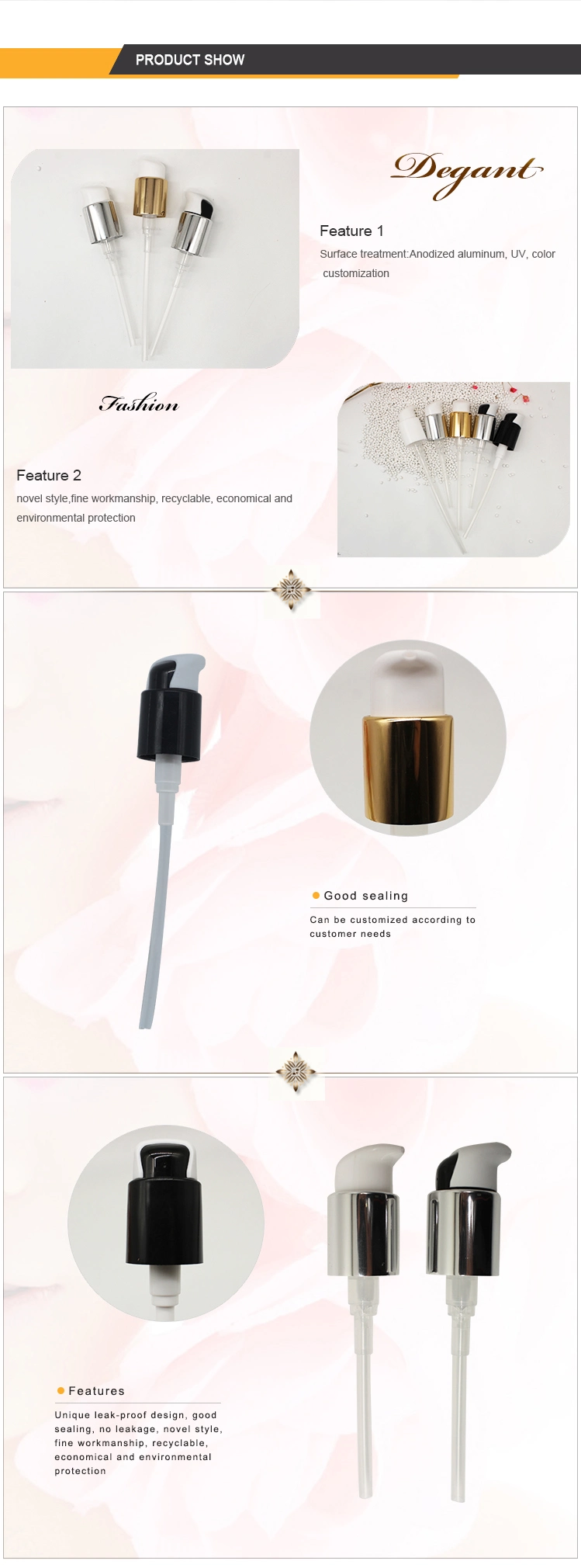 20/410 Plastic Cosmetics Airless Cream Pump