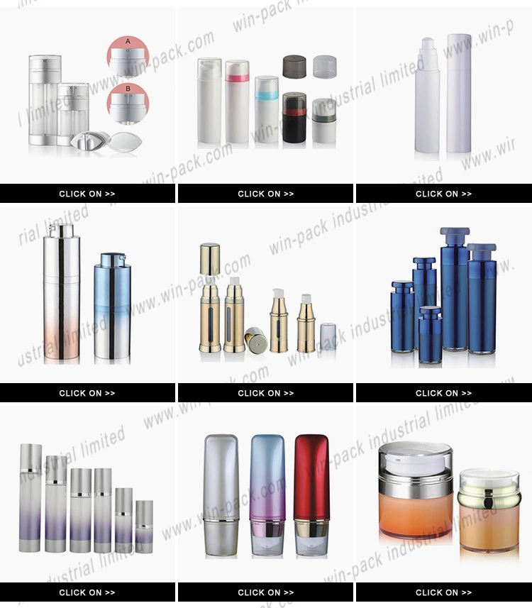 White Color PP Cosmetic Airless Pump Bottles for Face Cream with Black Cap 15ml 20ml 25ml 30ml 50ml