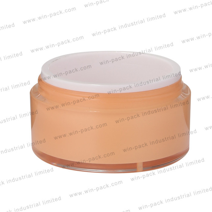 Cosmetic Skin Care Packaging Orange Color Plastic Airless Press Pump Cream Jar 15g 30g