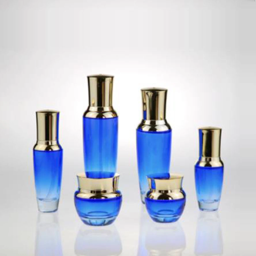 New Concept Skin Care Containers Sets Gradient Cosmetic Glass Bottle and Jar