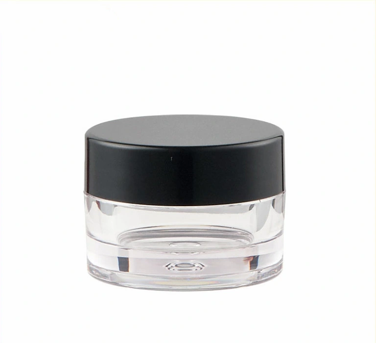 5ml 10ml 15ml Wholesale Plastic PETG Face Cream Jar Cosmetic Packaging Canning Jar with Black Lid