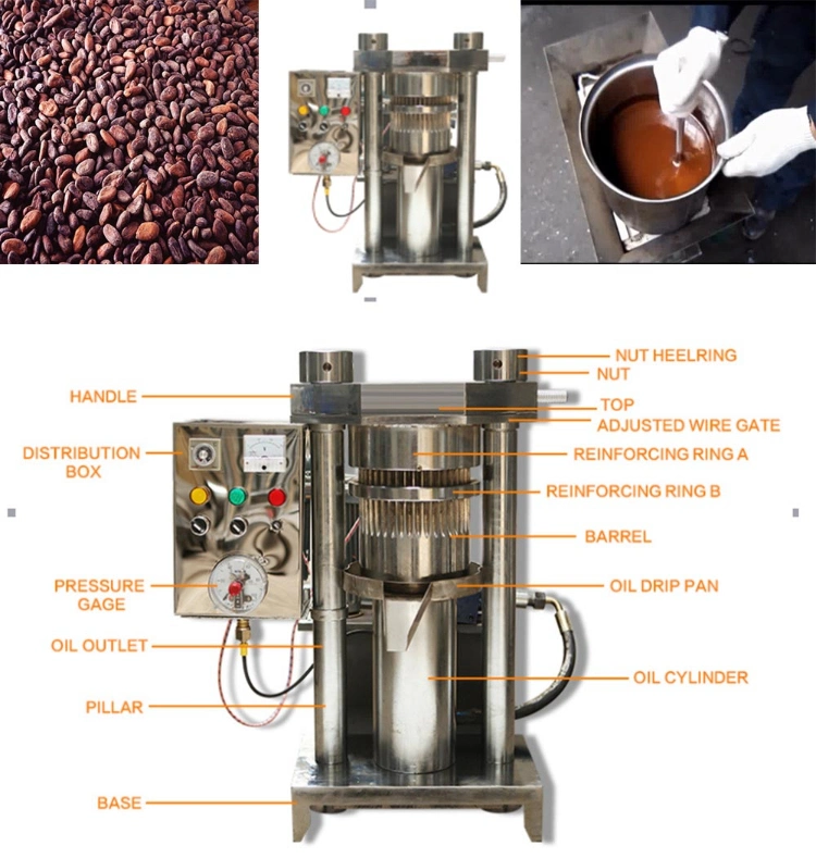 Energy Saving Small Cocoa Butter Press and Cold Press Cocoa Butter Hydraulic Oil Press Machine