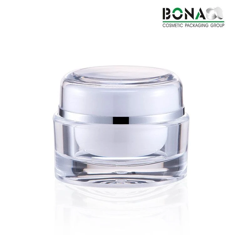 2017 Luxury Acrylic Double Jar White Jar for Cosmetic Packaging