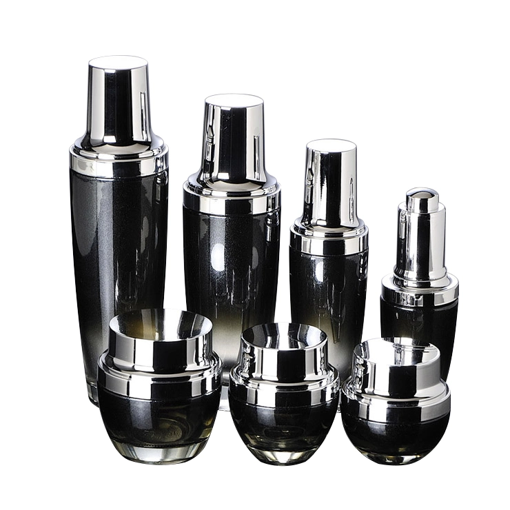 OEM Luxury Gold Cosmetic Packaging Vacuum Pump Bottle Acrylic Airless Bottle