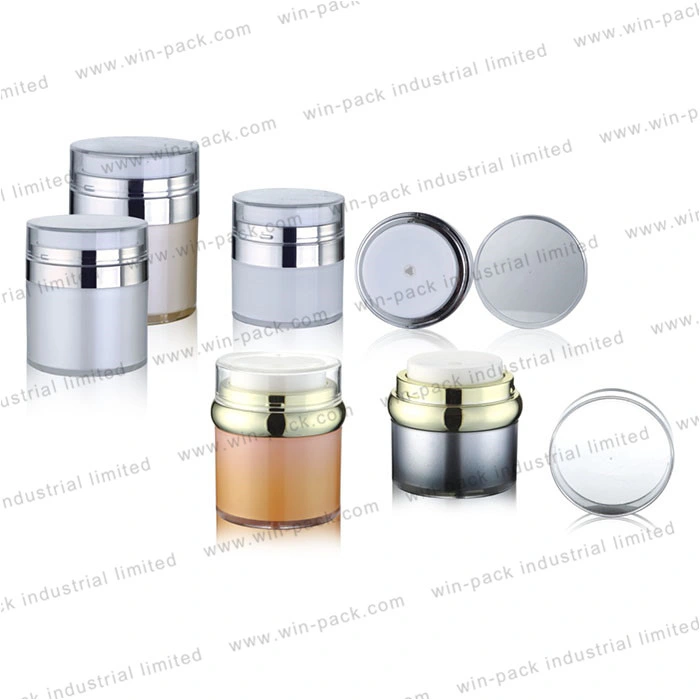 5g 15g 30g 50g Empty Silver Blue Orange Round Cosmetic Skin Care Packing Plastic Acrylic Airless Pump Cream Jar