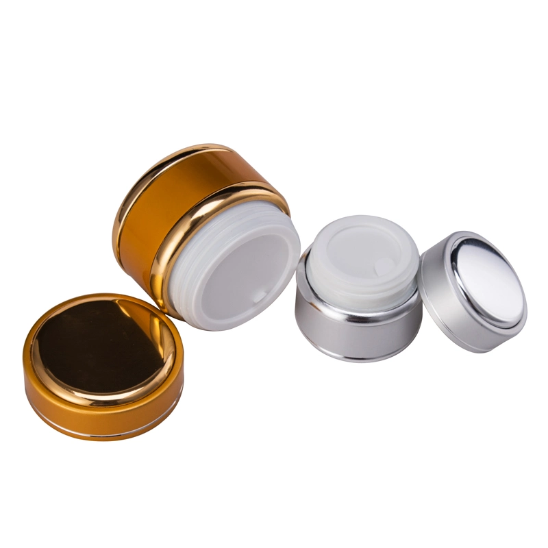 2018 Cosmetic Packaging 5ml 15ml 30ml 50ml Gold Round Aluminum Containers Eyeshadow Hair Product Jars