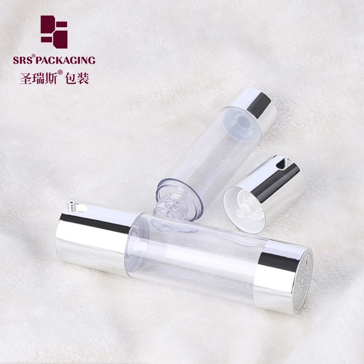 15ml 30ml 50ml 80ml Clear Airless Pump Container with Sliver Base